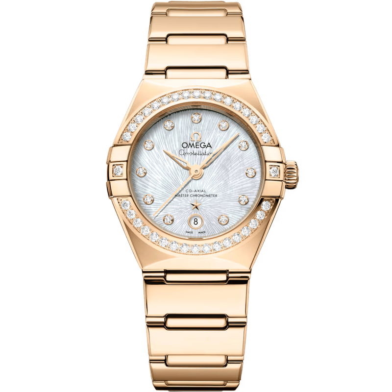 Constellation 29mm with Mother of Pearl Supernova Diamond Dial and Diamond Bezel in Yellow Gold