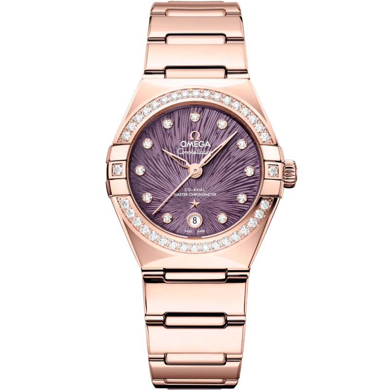 Constellation 29mm with Purple Supernova Diamond Dial and Diamond Bezel in Rose Gold