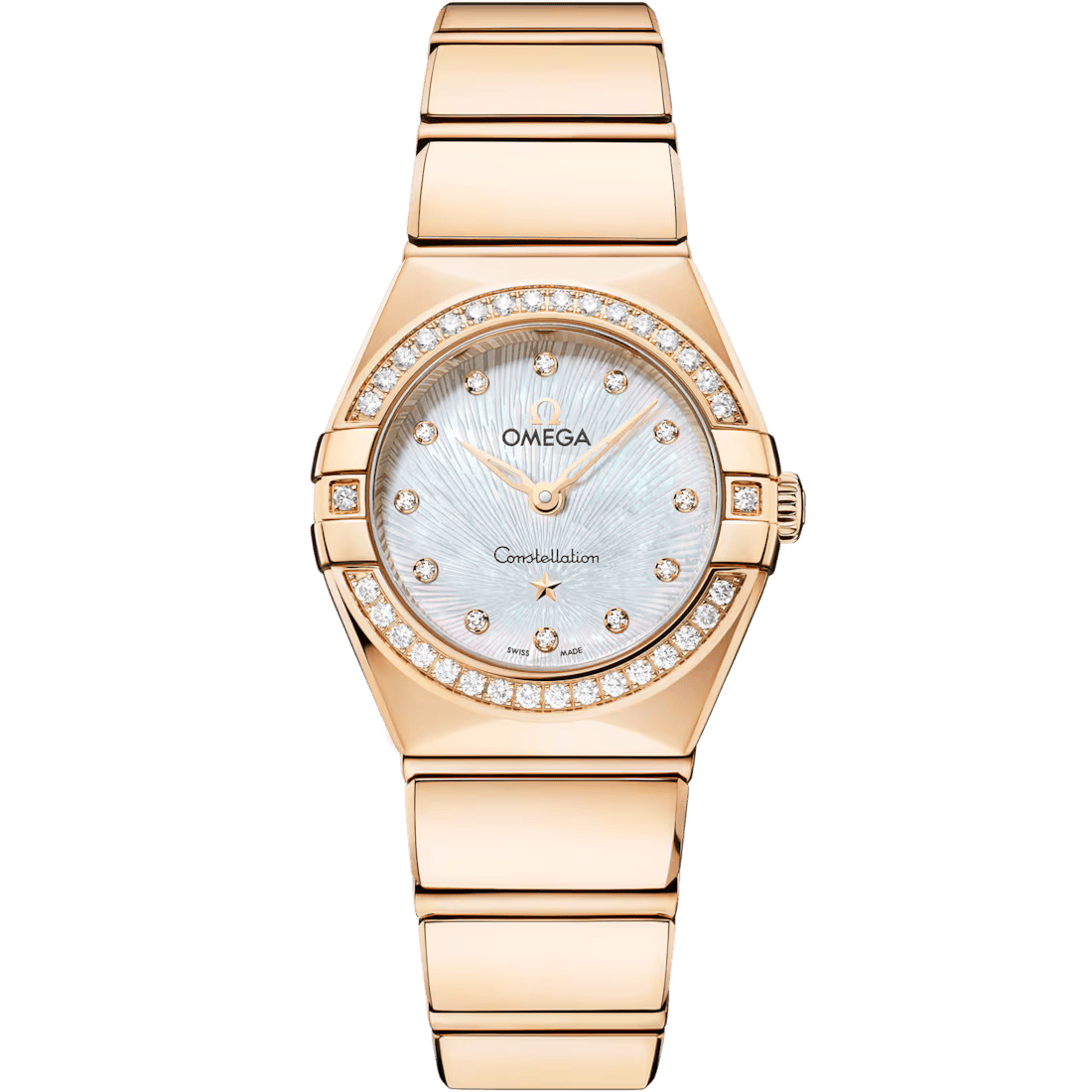Constellation 25mm with Mother of Pearl Supernova Diamond Dial and Diamond Bezel in Yellow Gold