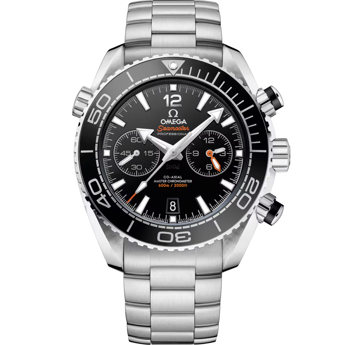 Planet Ocean 600M Chrono 45.5mm with Black Dial in Stainless Steel