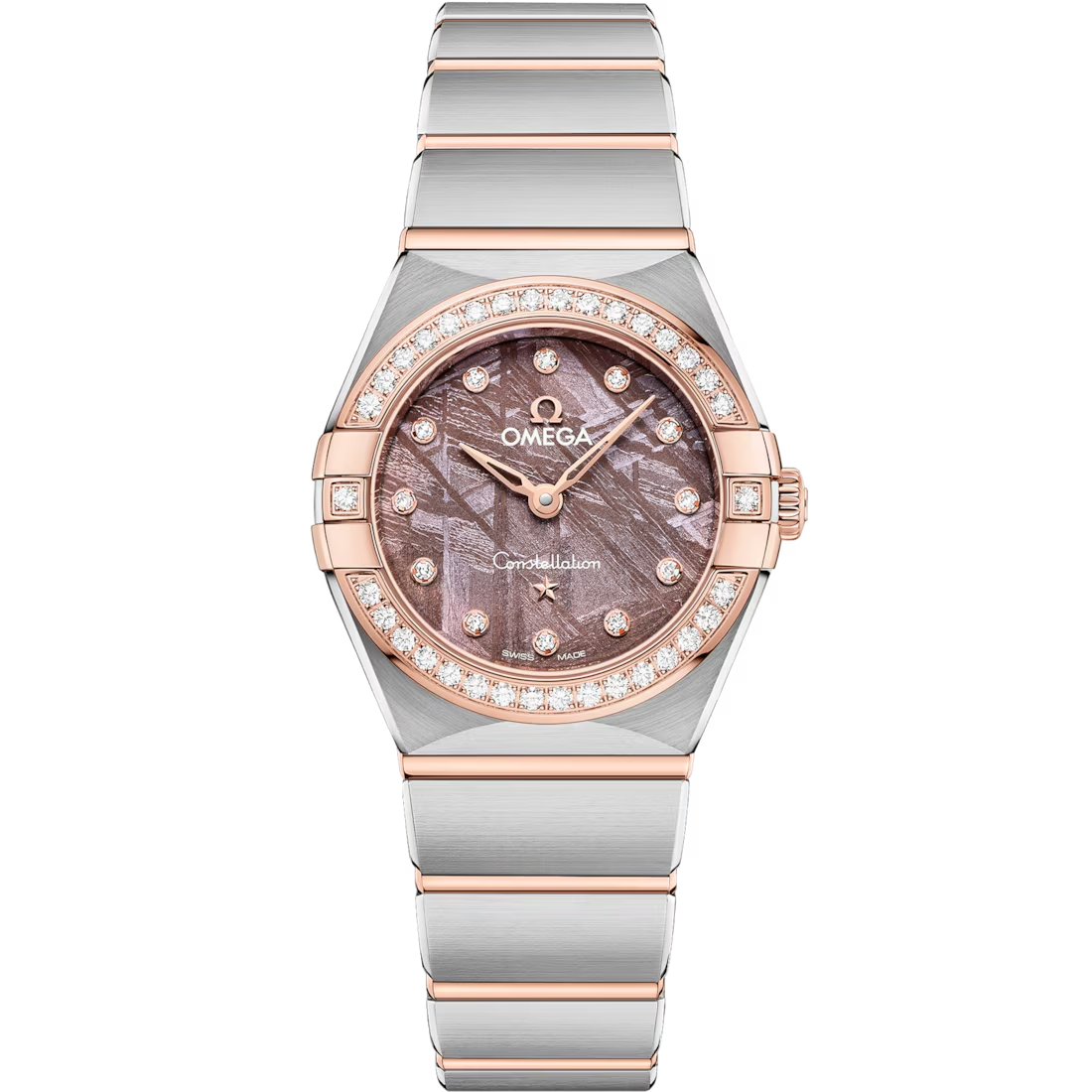 Constellation 25mm with Lilac Meteorite Diamond Dial and Diamond Bezel in Steel and Rose Gold