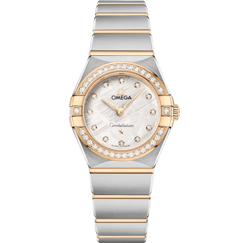 Constellation 25mm with Silver Meteorite Diamond Dial and Diamond Bezel in Steel and Yellow Gold