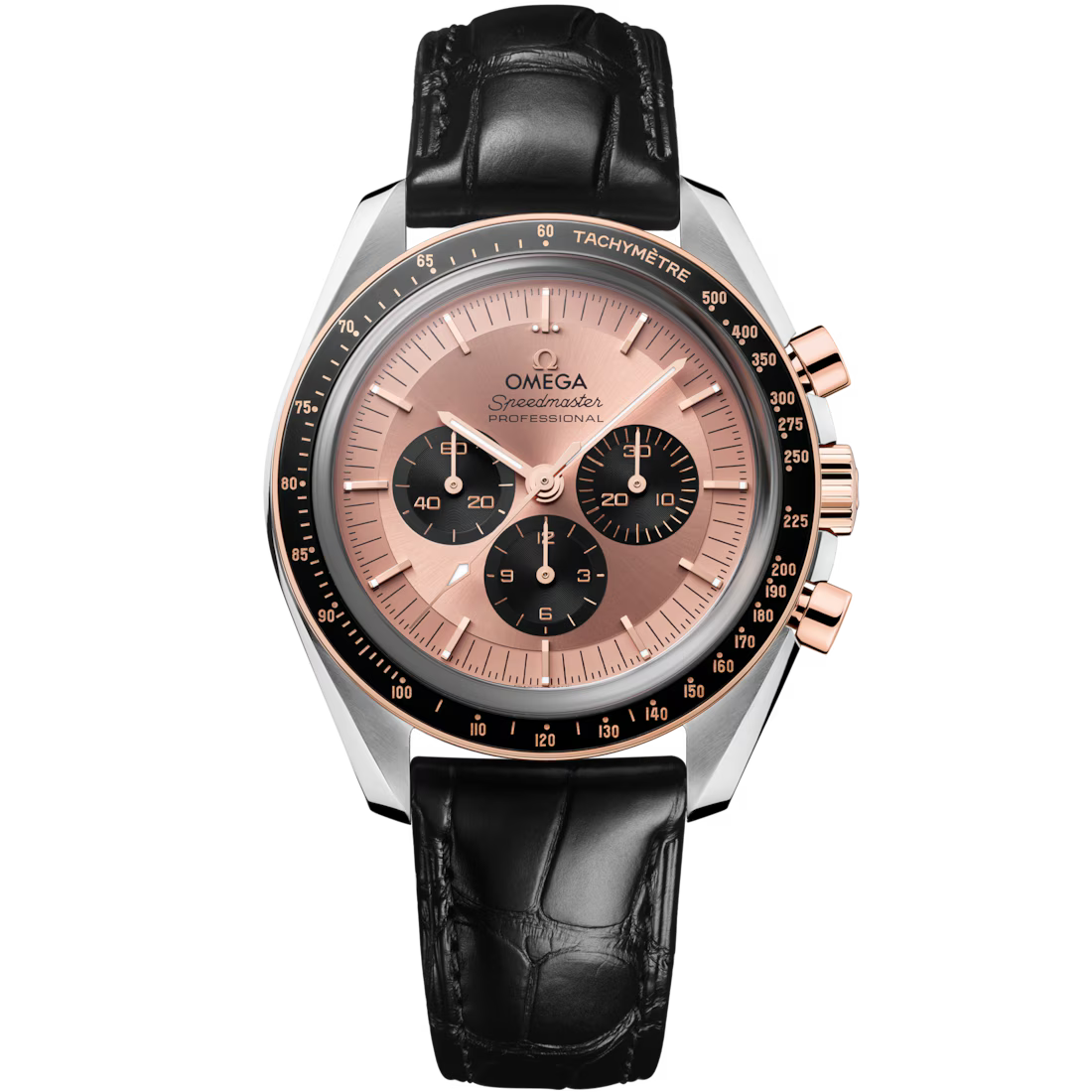 Speedmaster Moonwatch Professional 42mm with Sedna Dial in Stainless Steel on Leather Strap