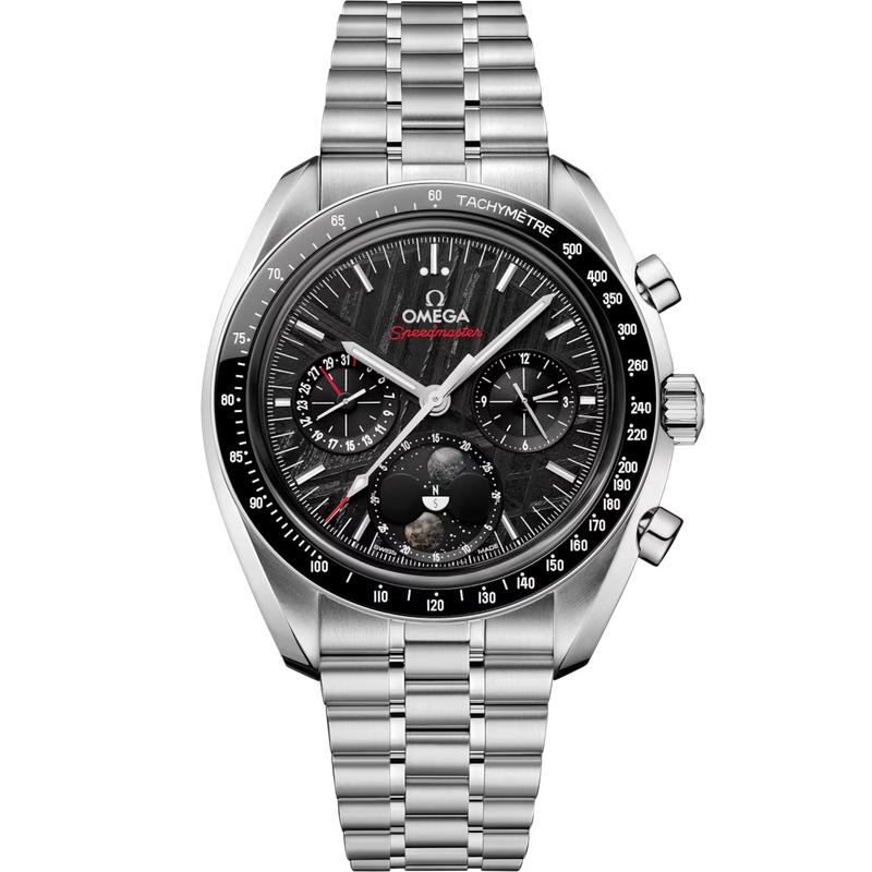 Speedmaster Moonphase 43mm With Black Meteorite Dial in Stainless Steel