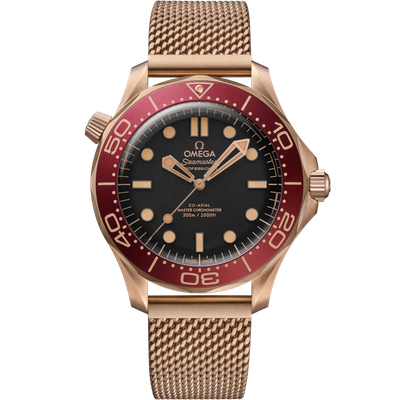 Diver 300M with Black Dial and Maroon Bezel in Bronze Gold