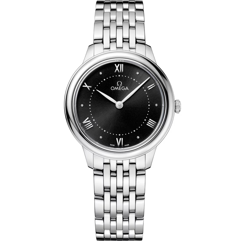 De Ville Prestige 30mm With Black Dial In Stainless Steel