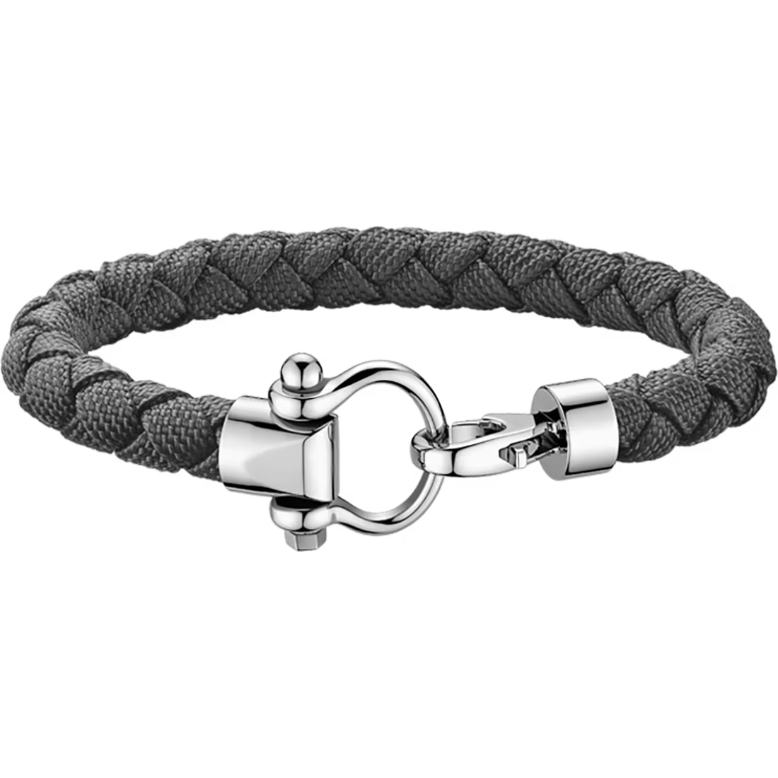 Aqua Sailing Bracelet (Large) In Grey Braided Nylon