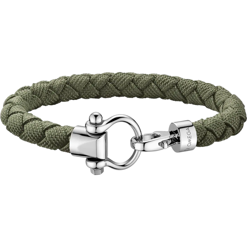 Aqua Sailing Bracelet (Large) in Kahki Braided Nylon