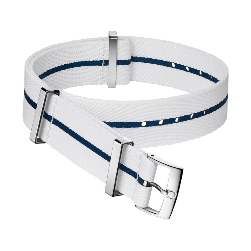 NATO Strap (20mm) White With Blue Stripe