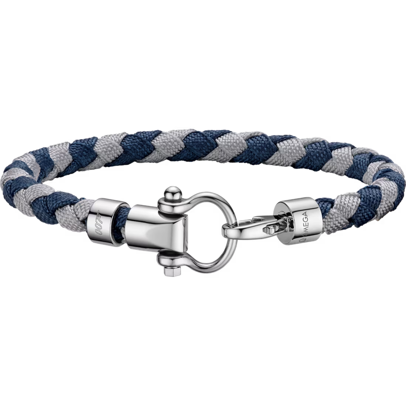 Aqua Sailing Bracelet Bond Edition (Large) with Blue and Grey Braided Nylon