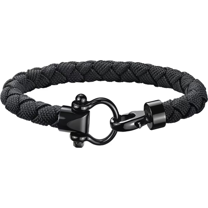 Aqua Sailing Bracelet (Large) in Black Nylon