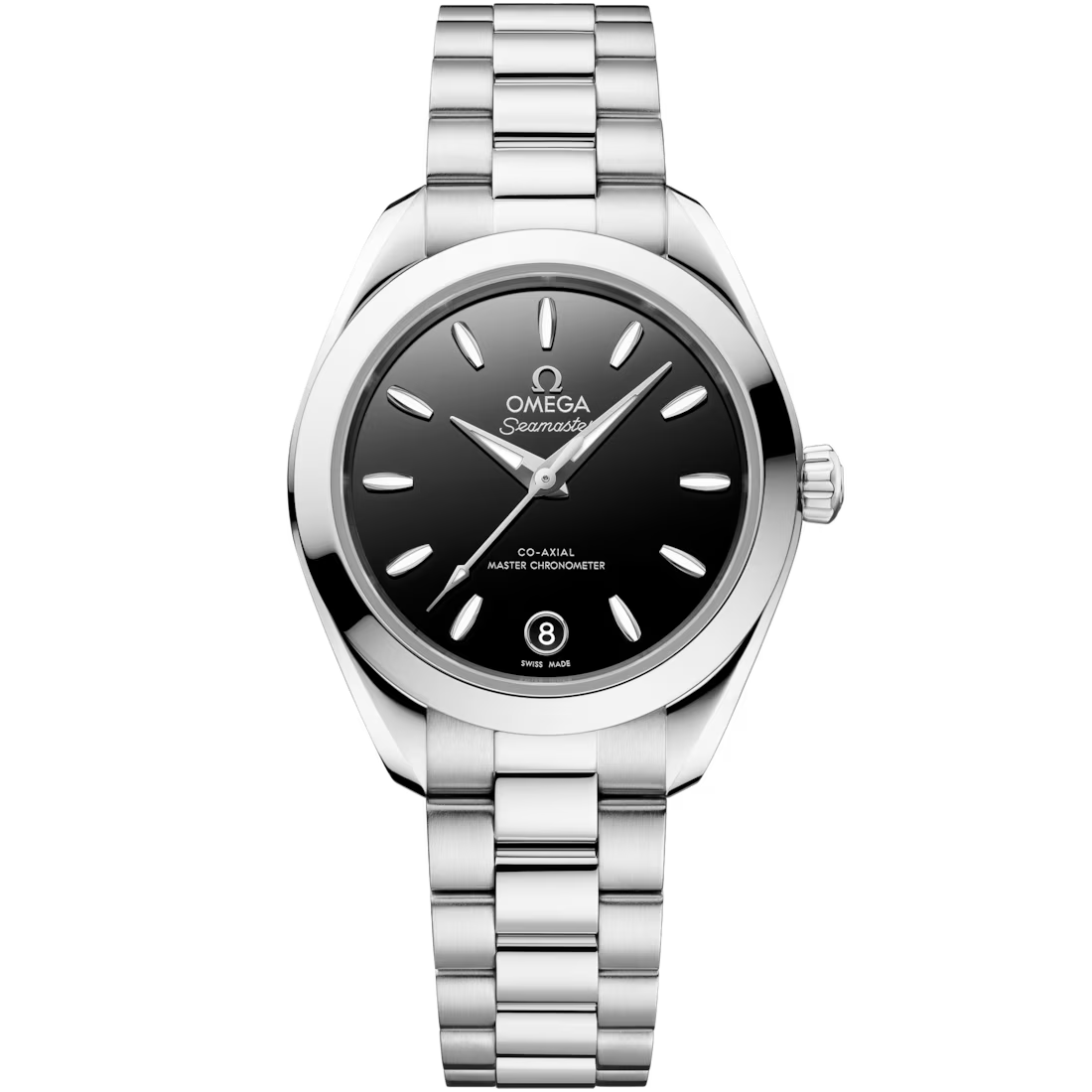 Aqua terra 30mm with Black Dial in Stainless Steel