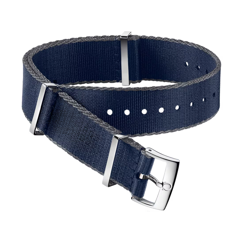 Nato Strap 22mm Polyamide Blue With Grey Border