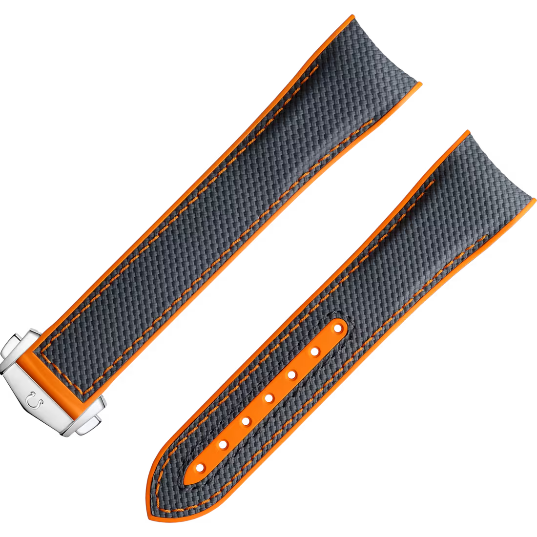 Planet Ocean Rubber Strap 22mm X 20mm in Orange and Grey
