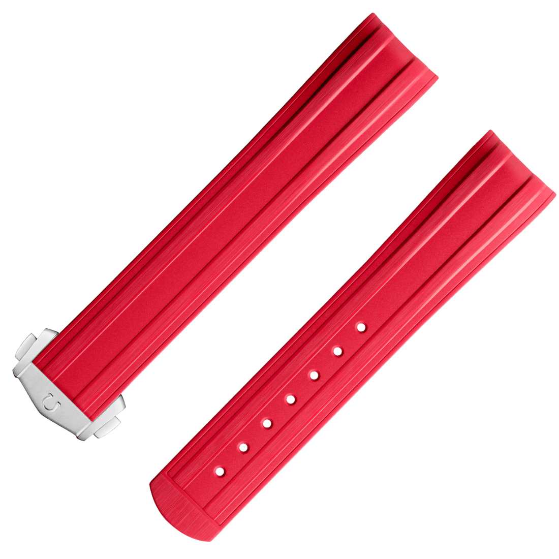 Diver 300M Rubber Strap in Red
