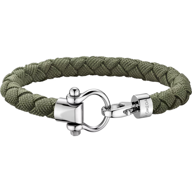 Aqua Sailing Nylon Bracelet (XL) in Kaki Green