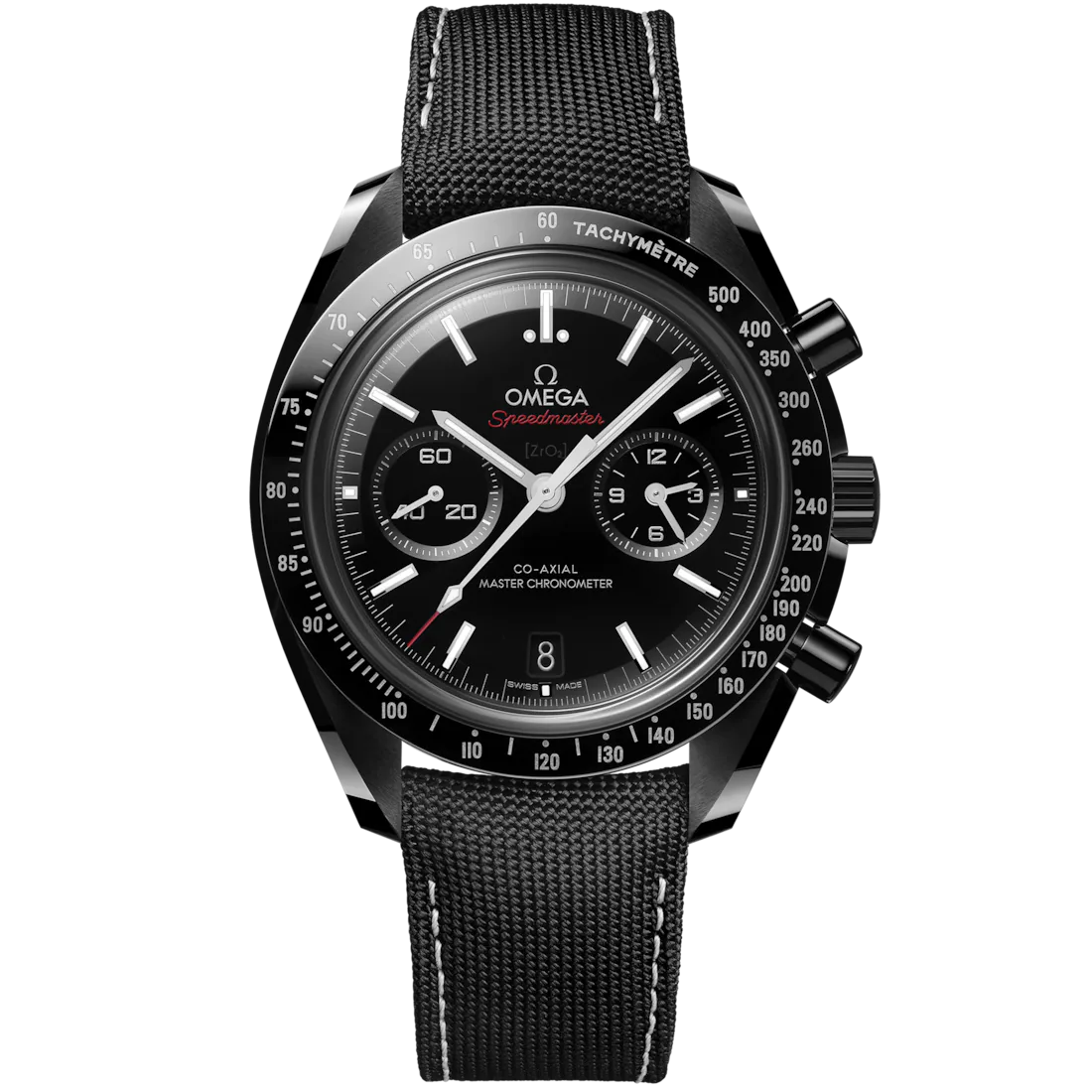 Speedmaster Dark Side Of The Moon 44.25mm in Black Ceramic with Black Dial on a Black Strap