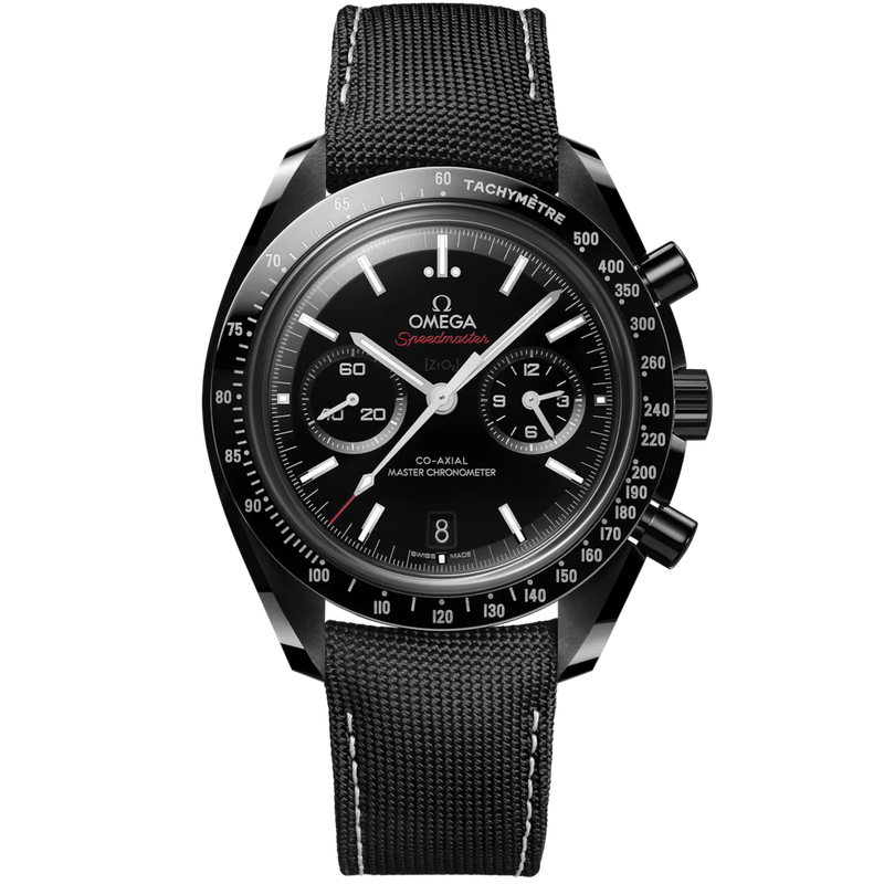 Speedmaster Dark Side Of The Moon 44.25mm in Black Ceramic with Black Dial on a Black Strap