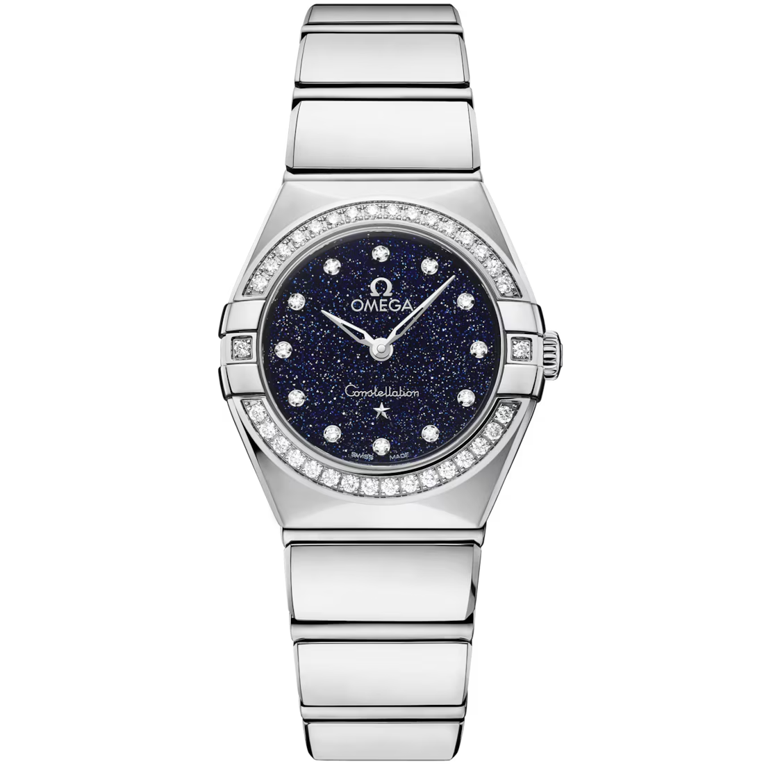 Constellation 25mm with Blue Aventurine Diamond Dial and Diamond Bezel in Stainless Steel