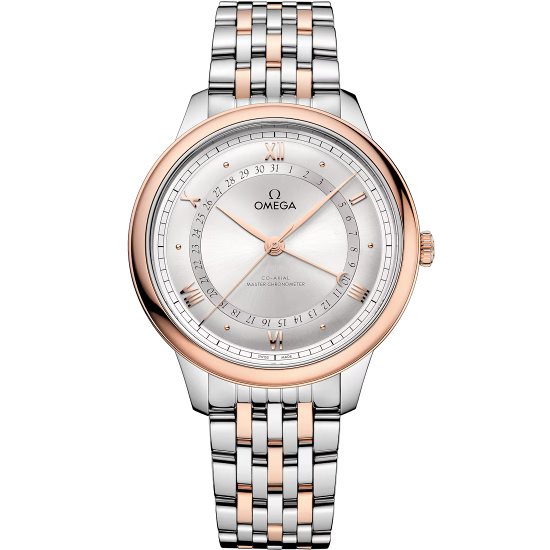 De Ville Prestige 42mm with Silvery Dial in Stainless Steel and Rose Gold