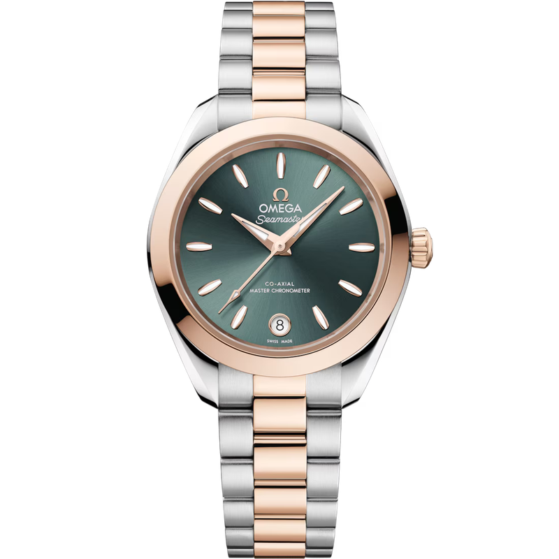 Aqua Terra 30mm with Pine Green Dial in Stainless Steel and Rose Gold