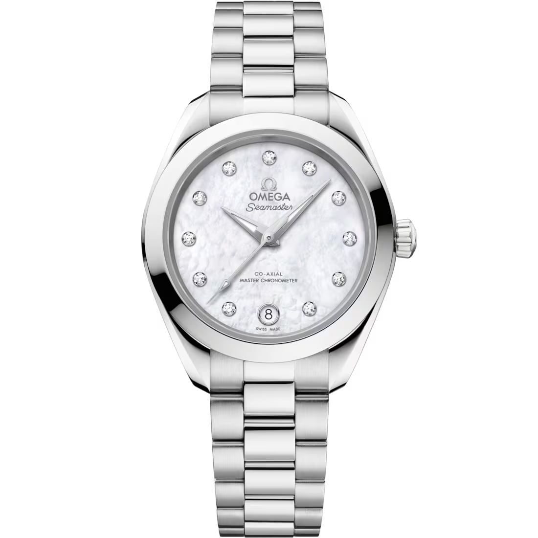 Aqua Terra 30mm with Mother of Pearl Diamond Dial in Stainless Steel