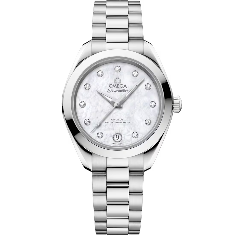 Aqua Terra 30mm with Mother of Pearl Diamond Dial in Stainless Steel