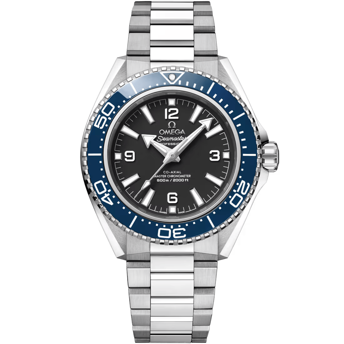 Planet Ocean 42mm with Black Dial and Blue Bezel in Stainless Steel