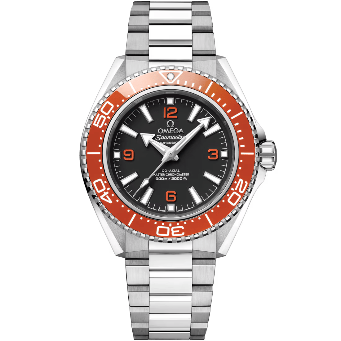 Planet Ocean 42mm with Black Dial and Orange Bezel in Stainless Steel