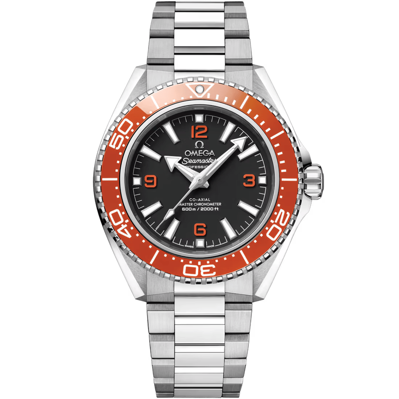 Planet Ocean 42mm with Black Dial and Orange Bezel in Stainless Steel