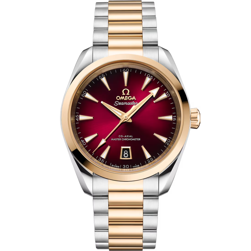 Aqua Terra 38mm with Burgundy Dial in Stainless Steel and Yellow Gold