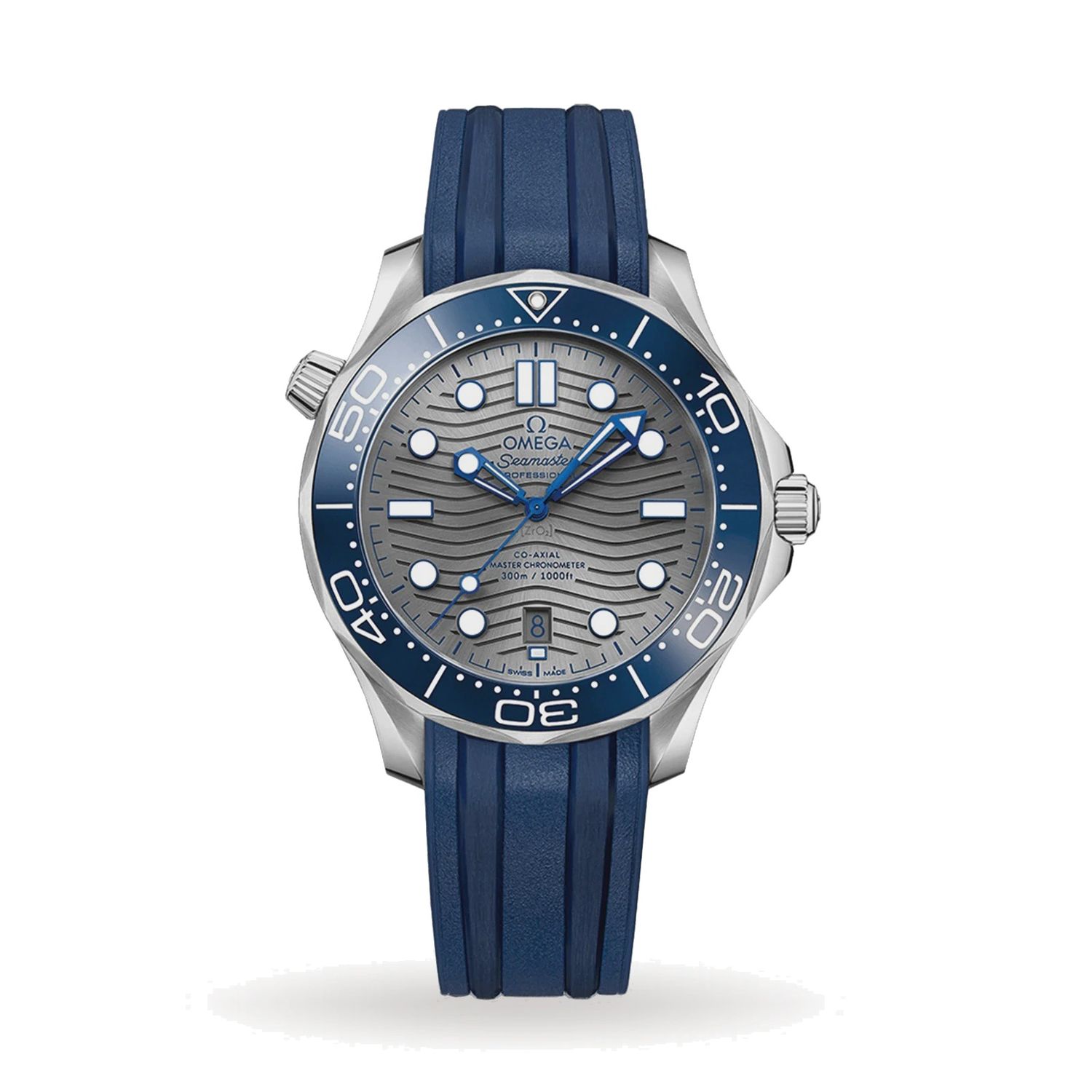 Seamaster Diver 300m 42mm with Grey Dial in Stainless Steel on Rubber Strap