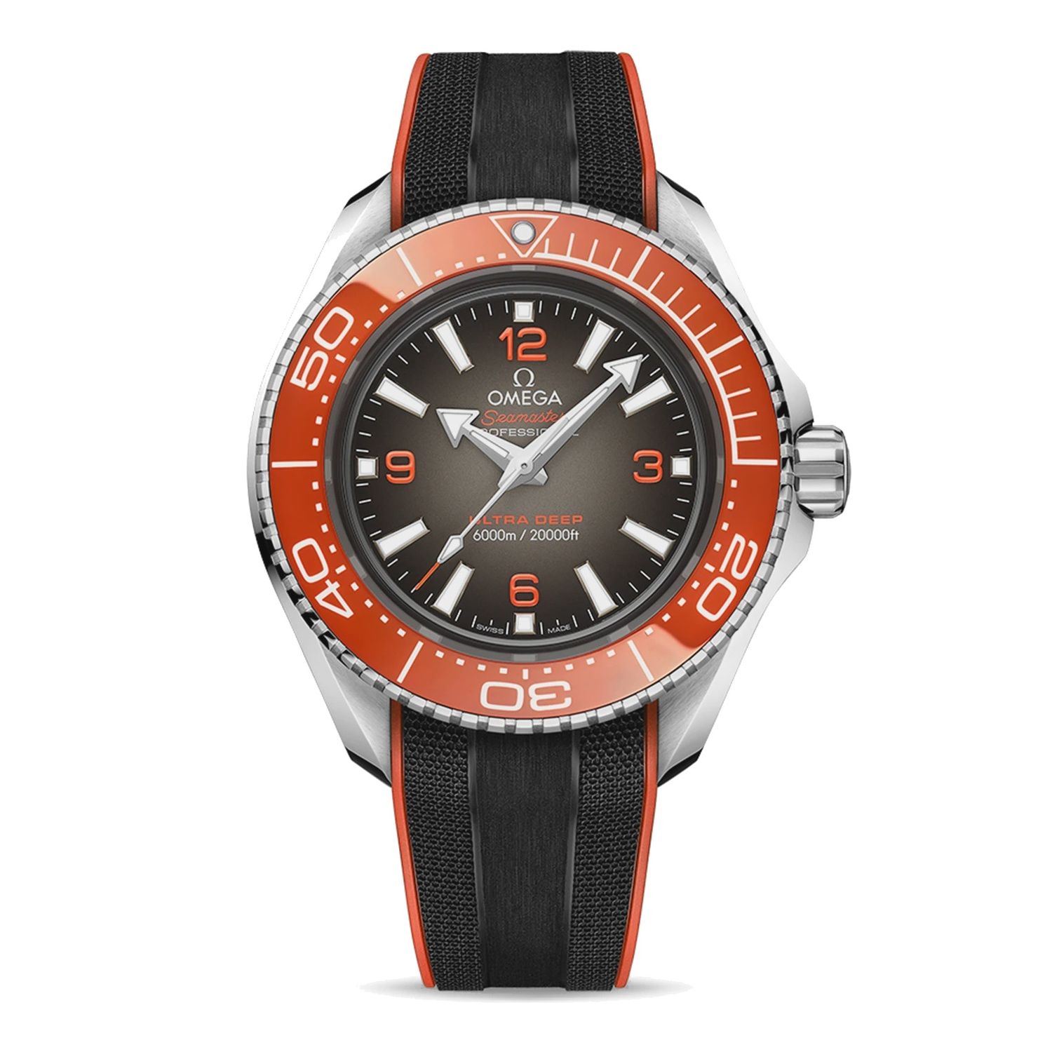 Seamaster Planet Ocean 6000M 45.5mm with Grey Dial in Stainless Steel on Rubber Strap
