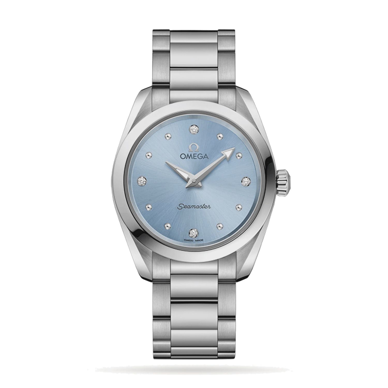 Aqua Terra 28mm with  Glossy Ice Blue Dial in Stainless Steel
