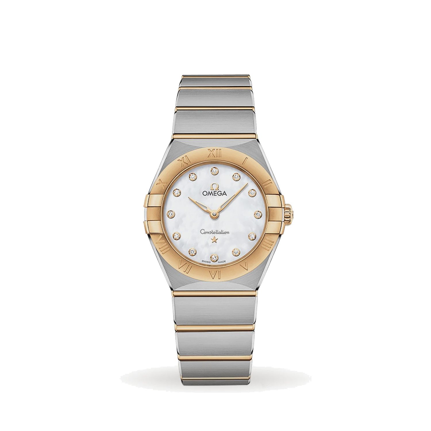 Constellation 28mm with Mother of Pearl Diamond Dial in Stainless Steel and Yellow Gold