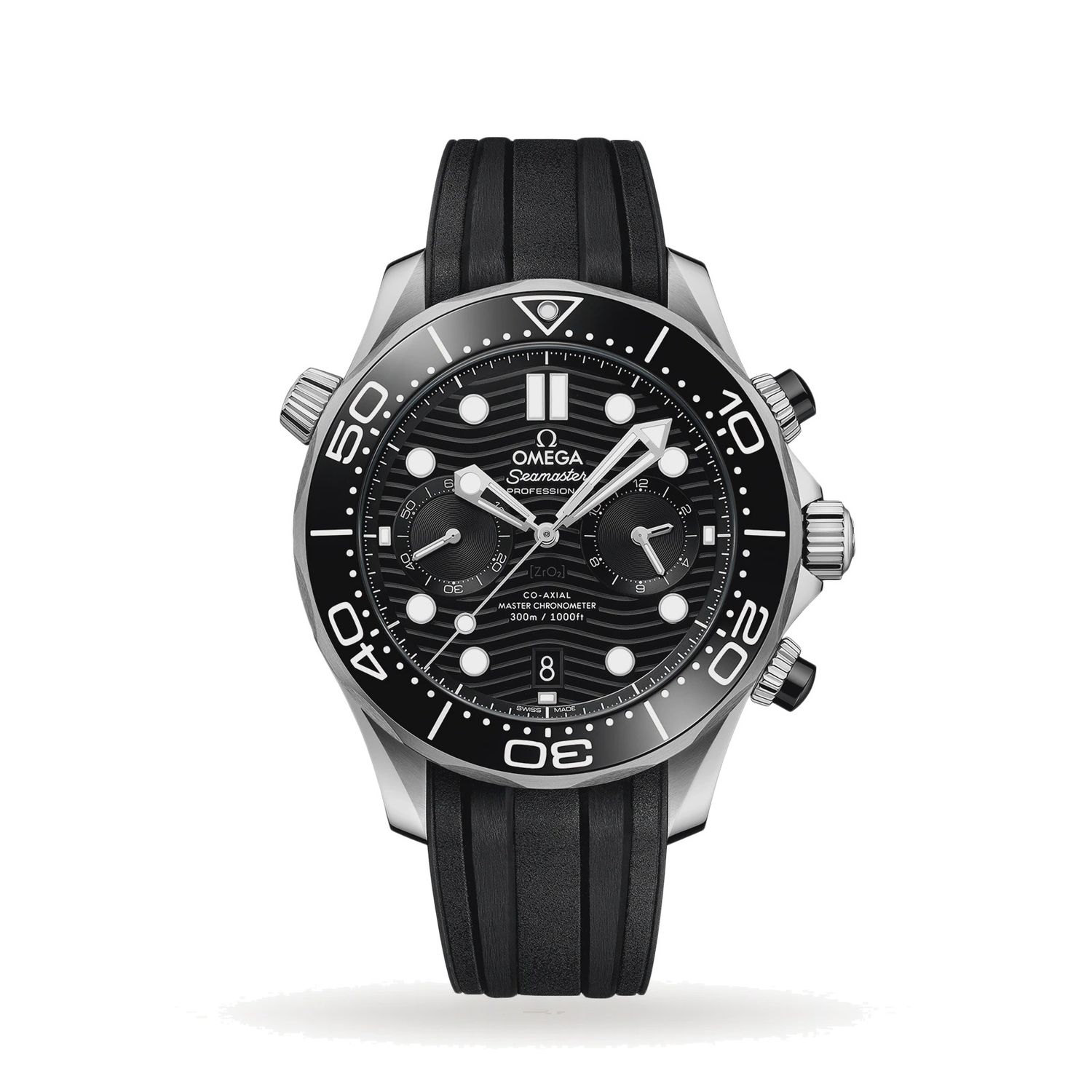 Seamaster Diver 300M Chronograph 44mm Black Dial Rubber Strap