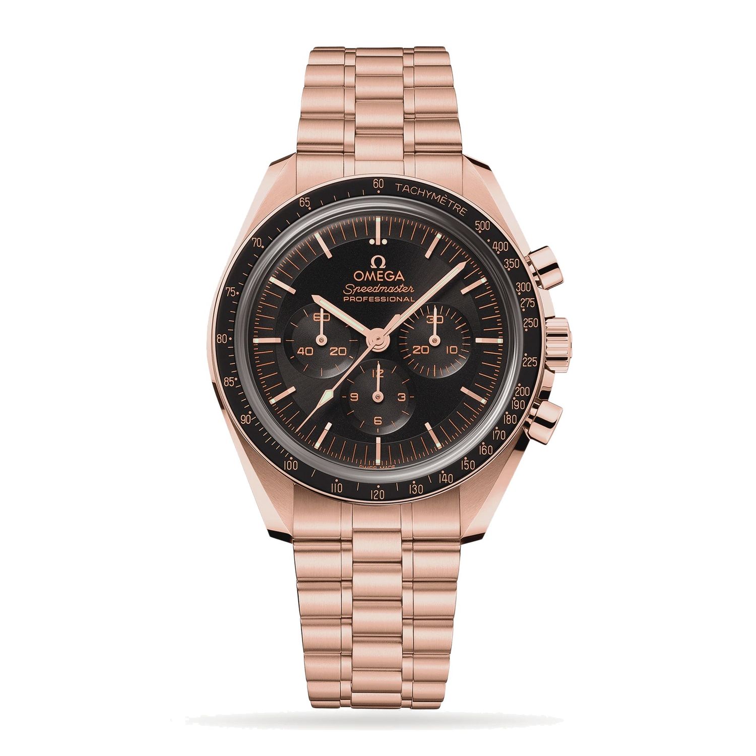 Speedmaster Moonwatch 42mm with Black Dial in Rose Gold