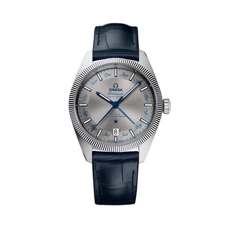 Globemaster 41mm with Grey Dial in a Stainless Steel on Blue Leather Strap