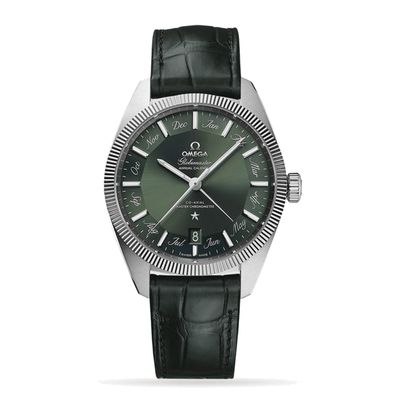 Globemaster 41mm with Green Dial in a Stainless Steel Case on Green Alligator Strap