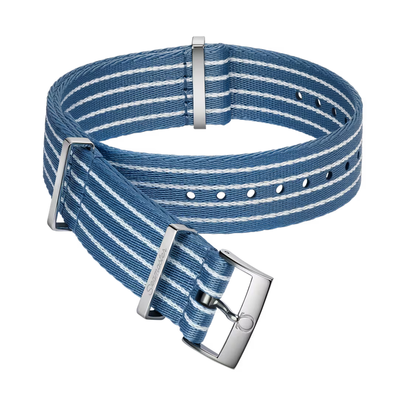 Nato Strap 20mm Polyamide in Summer Blue With White Stripes