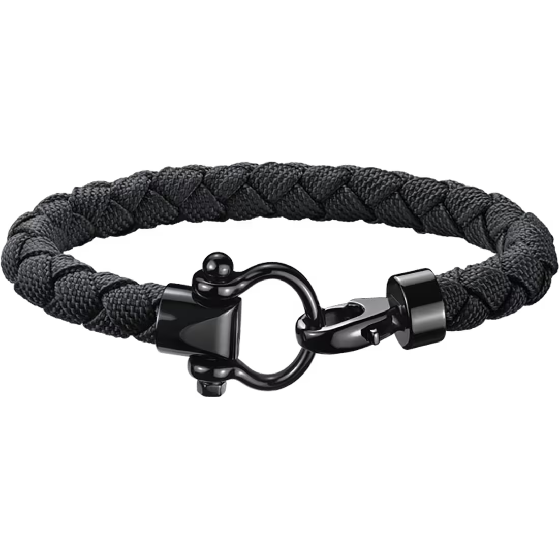 Aqua Sailing Bracelet (XL) in Black Nylon with Black DLC Steel