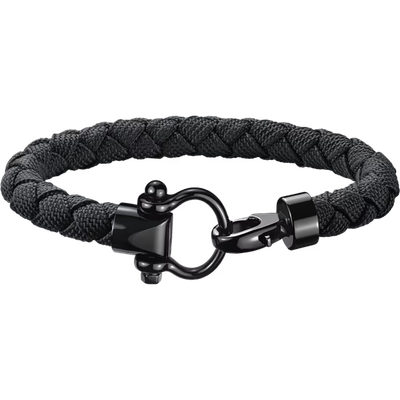 Aqua Sailing Bracelet (XL) in Black Nylon with Black DLC Steel