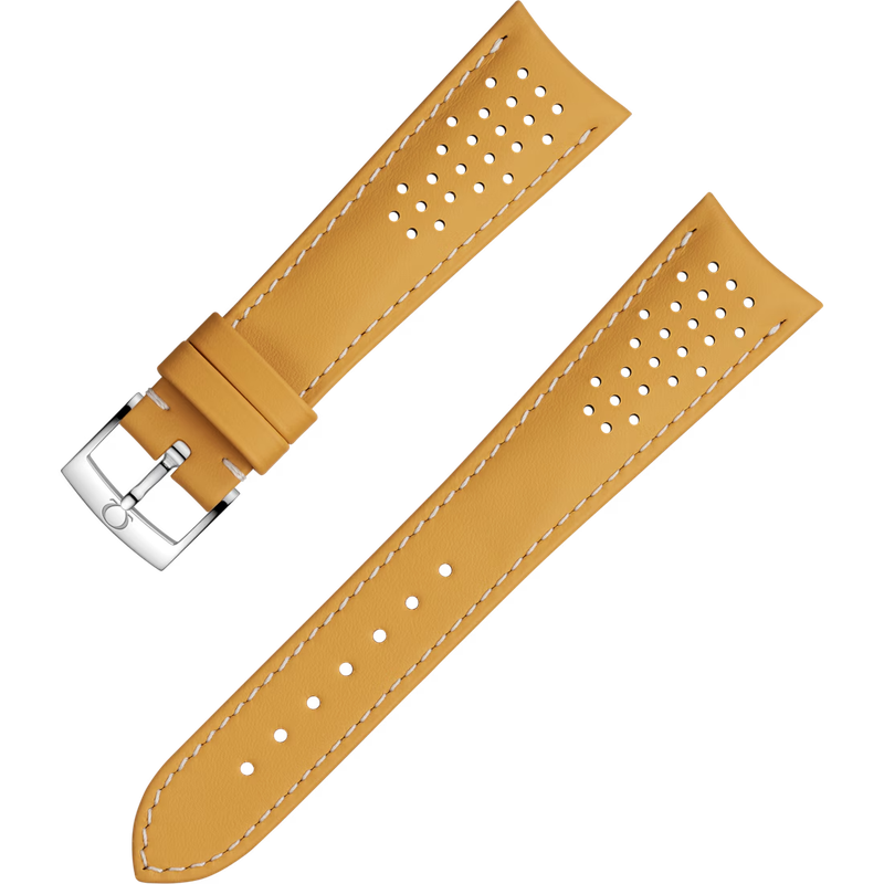 Two piece Strap in yellow Perforated Leather