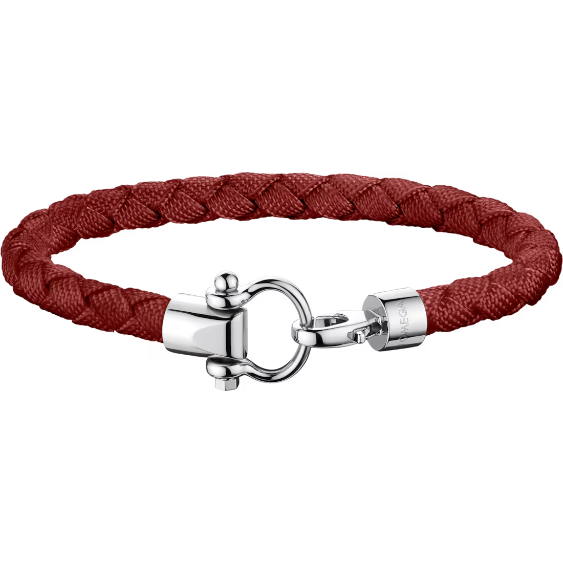 Aqua Sailing Bracelet (M) in Terracotta Red Nylon and Steel Hardware