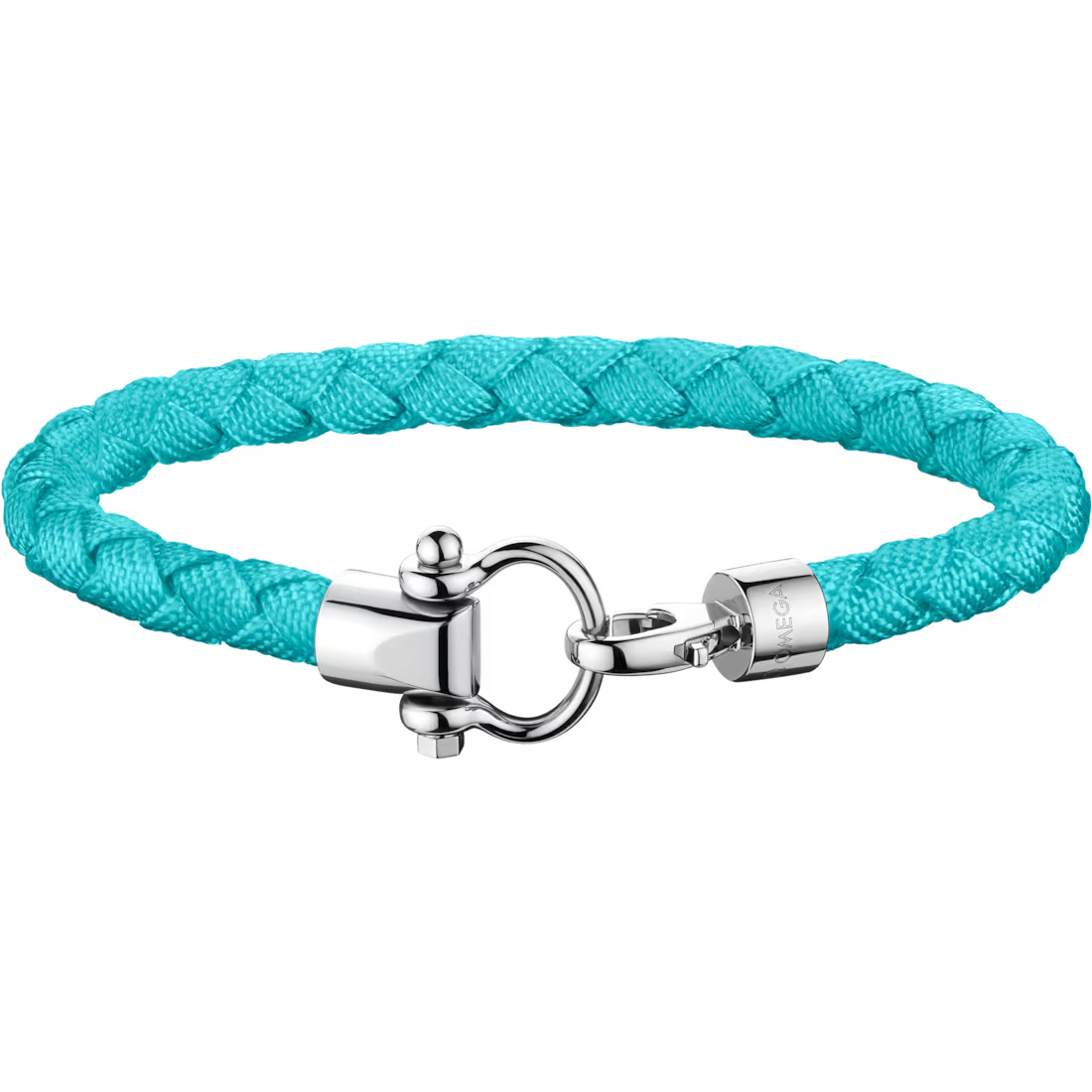 Aqua Sailing Bracelet (M) in Turquoise Nylon with Steel Hardware