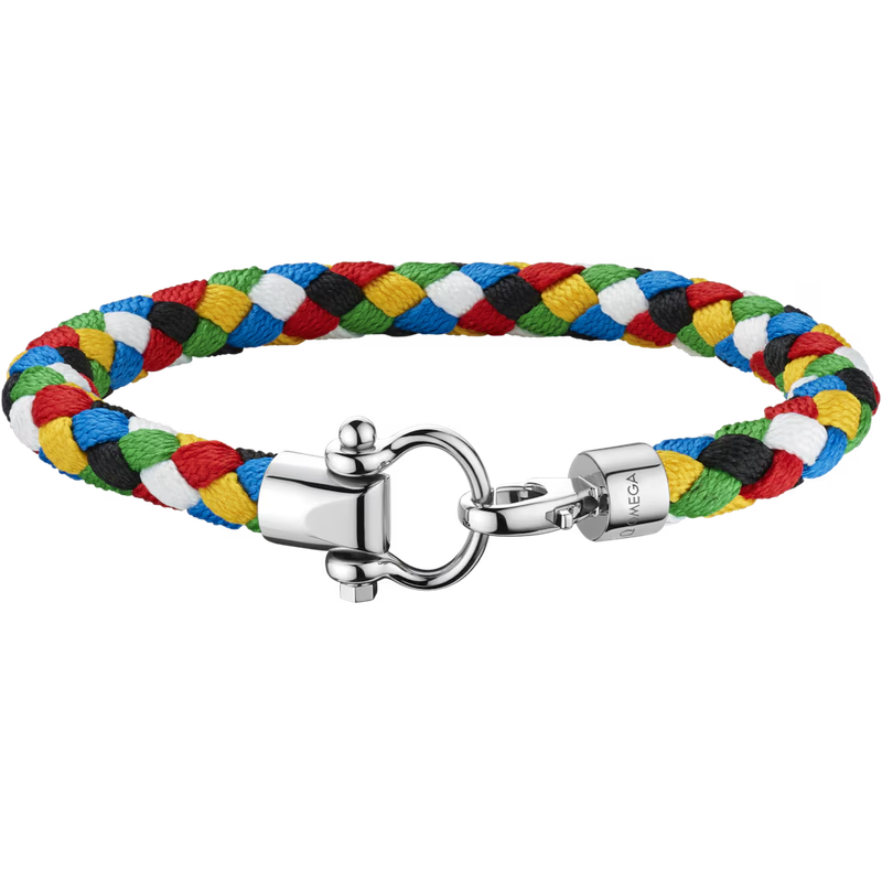 Aqua Sailing Bracelet (M) in Multicolor Nylon and Steel Hardware