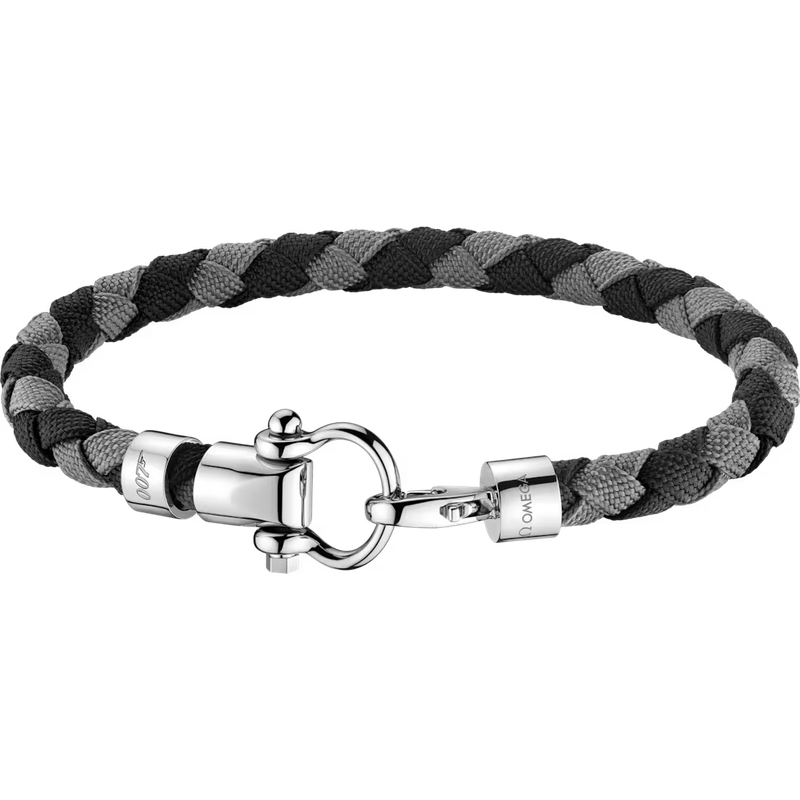 Aqua Sailing Nylon Bracelet (M) in Grey and Black 007 Edition