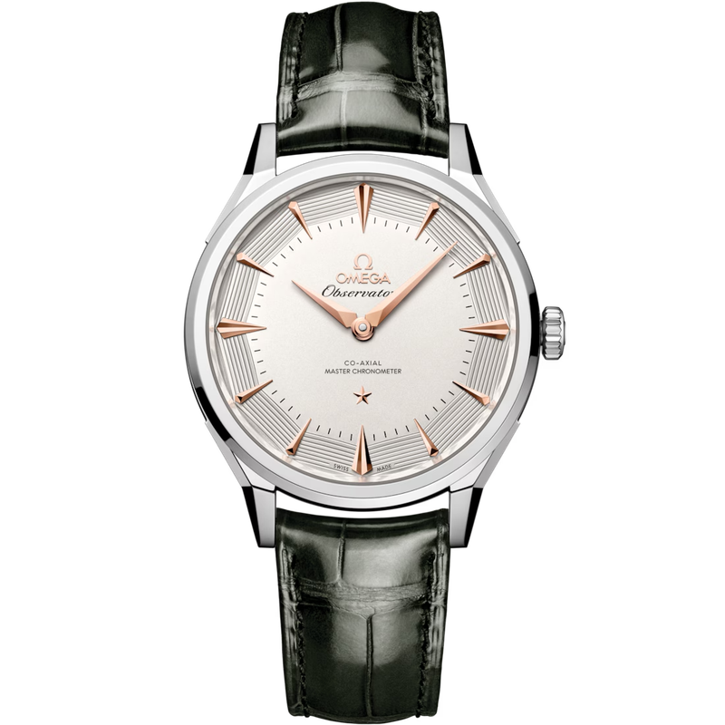 Constellation Observatory 39.4mm With Silvery Dial in Stainless Steel On A Alligator Strap