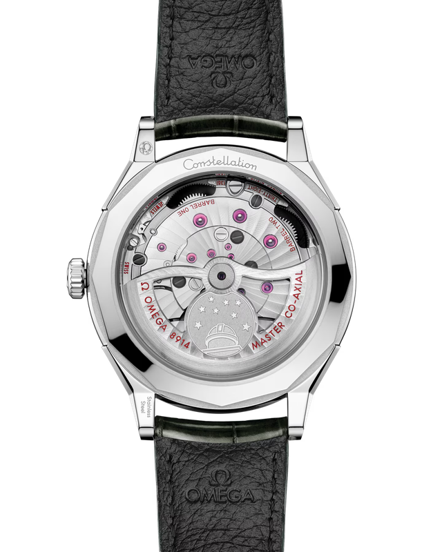 Constellation Observatory 39.4mm With Silvery Dial in Stainless Steel On A Alligator Strap