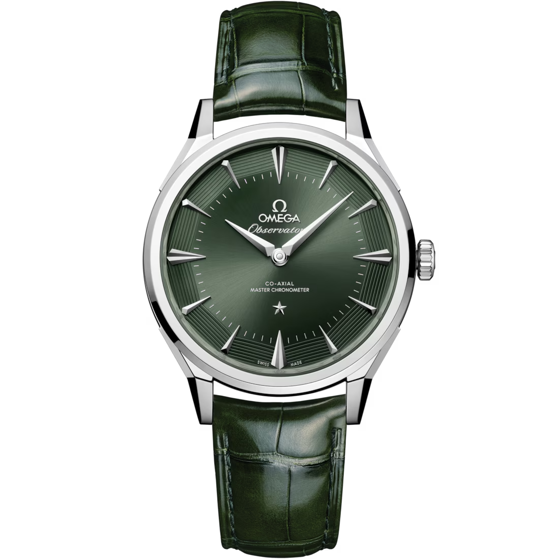 Constellation Observatory 39.4mm With Green Dial in Stainless Steel on a Green Alligator Strap